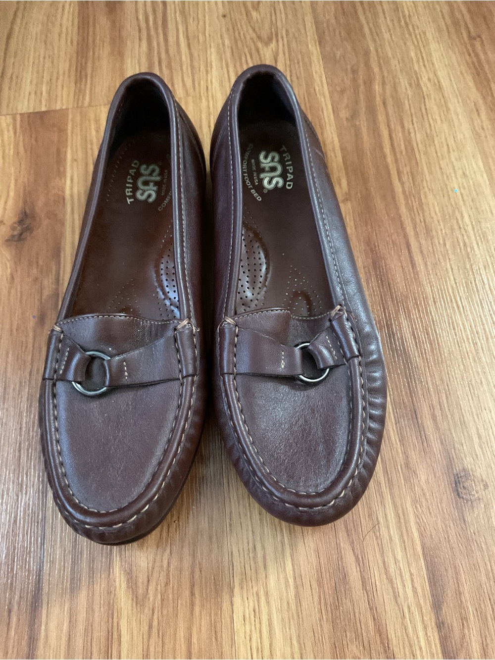 SAS Tripad Comfort Jewel Cinnamon Brown Leather Slip On Moccasin Loafer 7 1/2 W